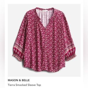 Mason Belle womens peasant style blouse, like new 2x